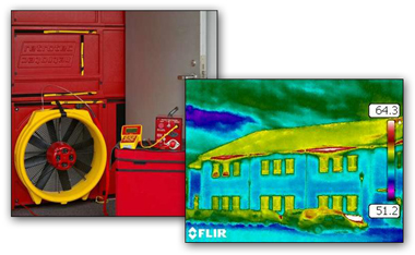 Blower door testing and Thermal Imaging