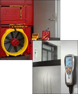 Blower door testing and U Value calculation for Envelope Evaluation.