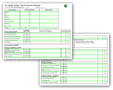 Commissioning Checklists and functional tests